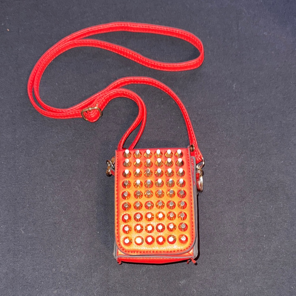 Red Studded Crossbody Bag